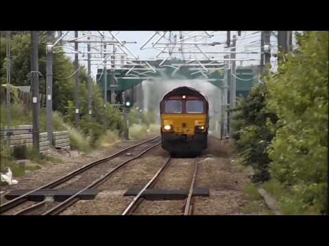DB Cargo 66100 & 66177 passing Rainhill on a Rail Tour to Liverpool Docks