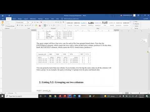 MySQL Statements Assignments using HAVING and GROUP BY Clauses
