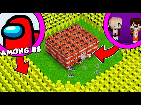 1,000,000 AMONG US VS HOUSE OF TNT | CAN WE SURVIVE? MINECRAFT TROLL