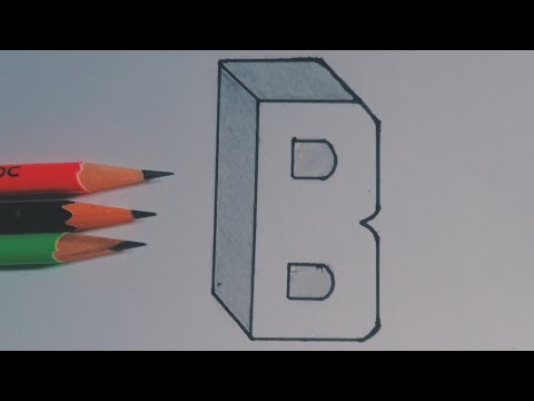 Very Easy !! How To Drawing 3D Floating Letter 'B'