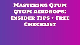 Get Free Qtum QTUM Airdrop  | Learn How to Swap or Sell Qtum QTUM Airdrop