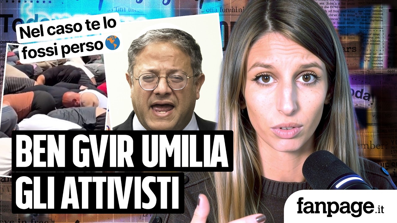 Il video di Ben Gvir che deride e umilia gli attivisti della Flotilla, inginocchiati e ammanettati