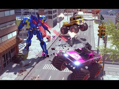 US Police Monster Truck Transform Robot War Ep-1 | City Rescue Monster Truck Robot Android GamePlay