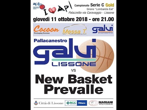2018 10 12 AP Galvi Lissone vs New Basket Prevalle