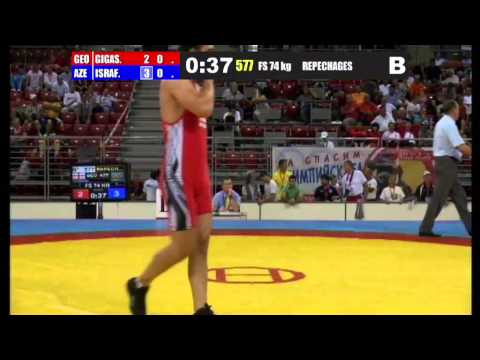 WWJC2013 / Bakhtiyar Israfilli - Lasha Gigashvili (GEO) - FS 74 kg - repechage match