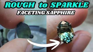 From Rough to Sparkle 💎 First Time Faceting This Pattern on Sapphire 💎✨️