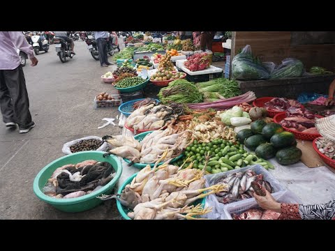 Morning Samaki Food Market Scene - Activities Of Vendors Selling Fresh Food in Market on The Morning