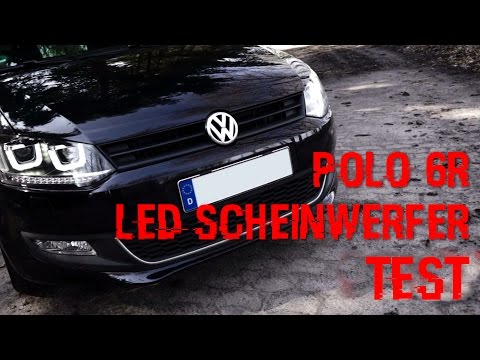 Polo 6R LED Scheinwerfer uTube - Test im Dunkeln - Nachtfahrt