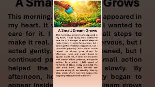 A Small Dream Grows  #affirmations #boostyourconfidence #risebeyond #learnenglish #small #dreams