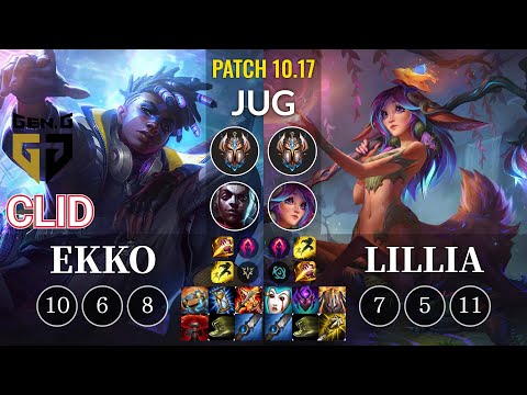 GEN Clid Ekko vs Lillia Jungle - KR Patch 10.17