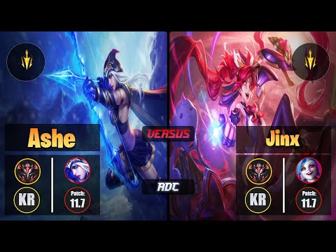 GrandMaster ASHE [Lethal Tempo] (ADC) VS  JINX - Grandmaster KR Patch 11.7