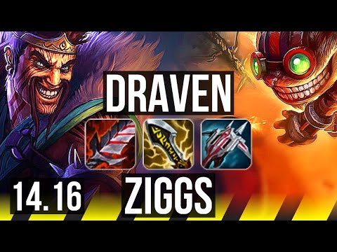 DRAVEN & Rell vs ZIGGS & Karma (ADC) | Godlike, 600+ games | EUW Master | 14.16