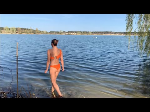 25.04.2022, evening swimming in cold water with swans 🦢