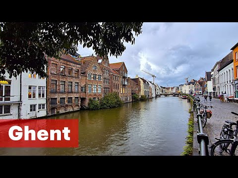 Ghent / 4k walking tour 3 / Korenlei, Graslei, Kraanlei, Augustijnenkaai, Prinsenhof, Gravensteen