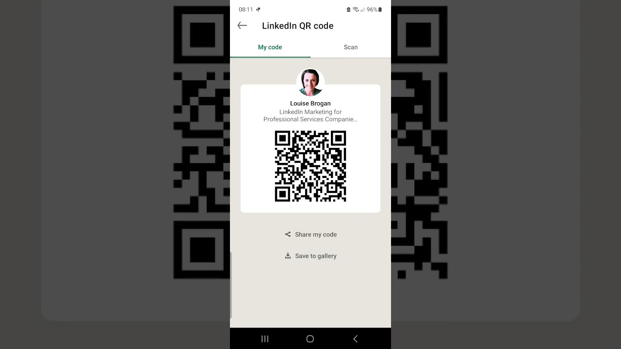 Personal LinkedIn QR code -how to find it