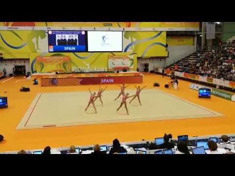 Spain 5 hoops European Rythmic Gymnastics Championships Guadalajara 2018