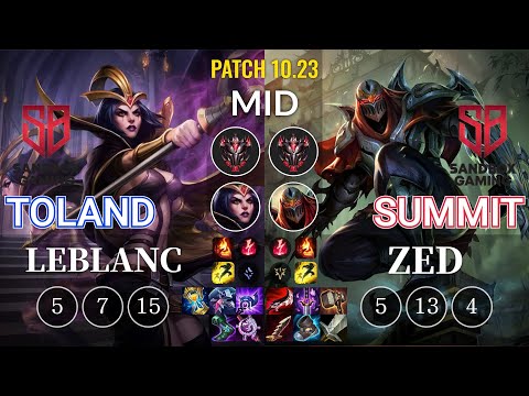 SB TolanD LeBlanc vs SB Summit Zed Mid - KR Patch 10.23