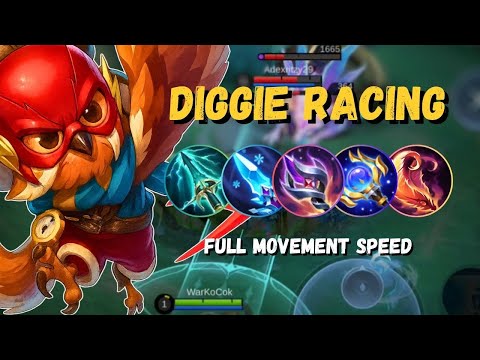Diggie Full Movement Speed Build! Damage Is Insane Diggie Best Build - Mobile Legends
