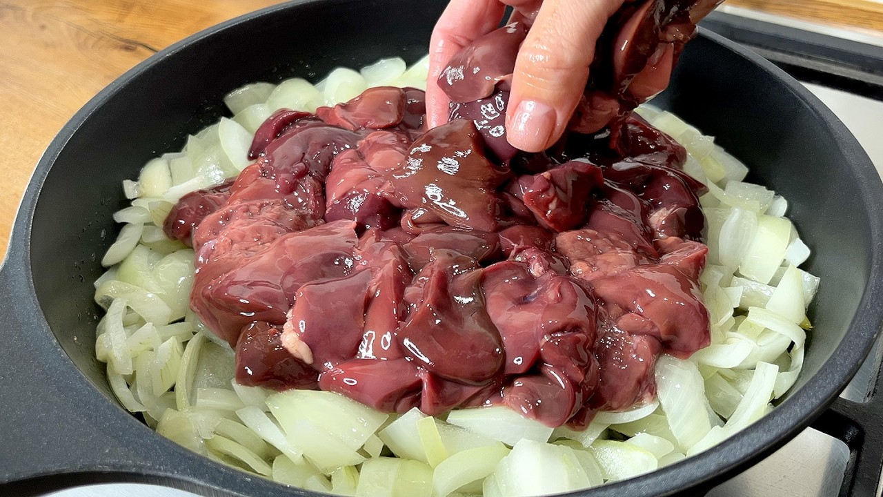 ❗️The most delicious liver with onions! The secret to making tender chicken liver in 5 minutes