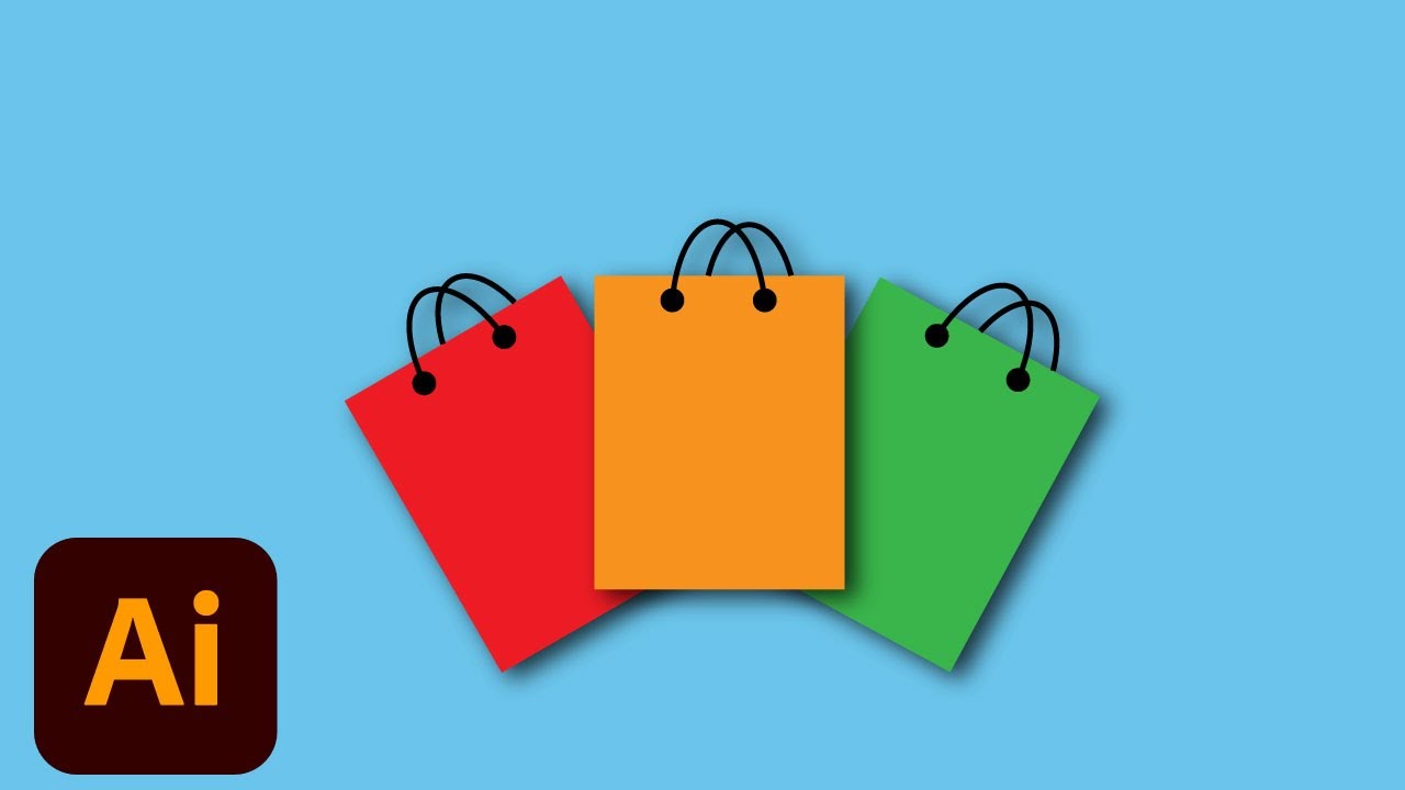 Shopping Bag Design Adobe Illustrator Tutorial graphic design | Laxman Design