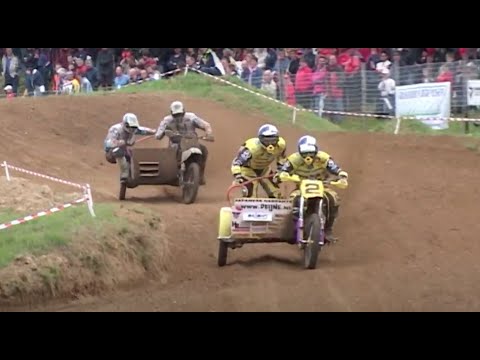 Sidecar motocross racing Markelo 2003 world championship big crash
