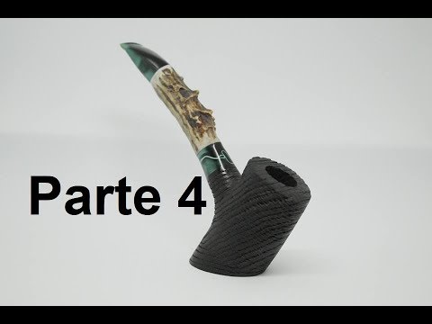 REALIZZAZIONE PIPA R.RUFINELLI CHERRYWOOD IN MORTA (BOG OAK) E CORNO Parte 4