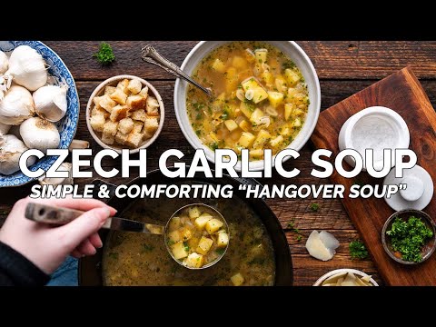 Authentic Česnečka Recipe - Czech Garlic Soup, aka Hangover Soup! 🧄