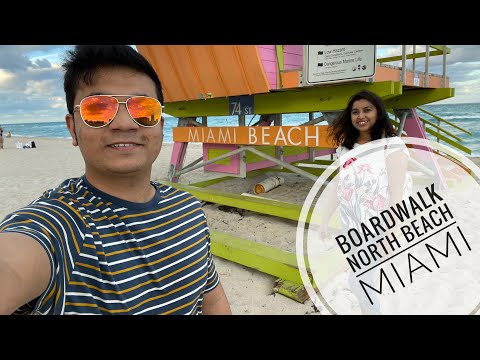 Walking around North beach boardwalk ,Miami || An windy afternoon