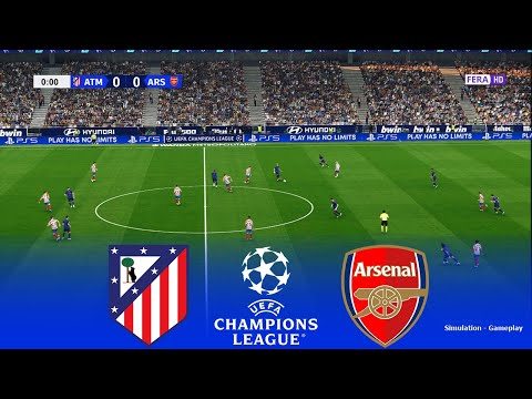 ATLETICO MADRID vs ARSENAL Live | UEFA Champions League UCL 2026 | Simulation PES 2021 Gameplay