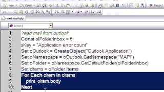 How to read mail from outlook in QTP