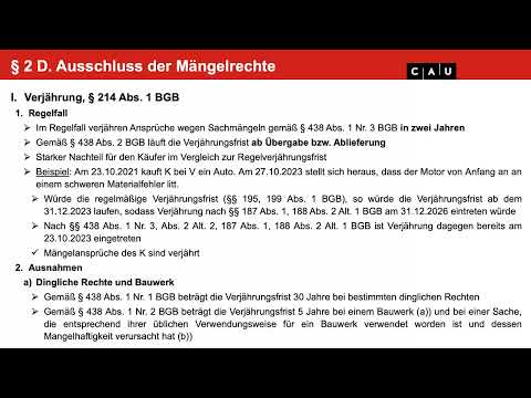 Schuldrecht BT – Folge 05 (Ausschluss der Mängelrecht; Konkurrenzen)