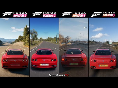 Forza Horizon 2 vs Horizon 3 vs Horizon 4 vs Horizon 5 - Ferrari 575M Maranello Sound Comparison