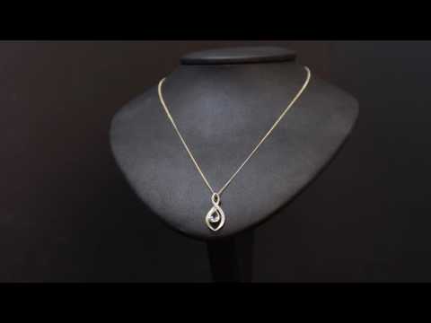 9ct Gold Topaz & Diamond Pendant