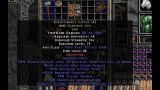 (PD2) Project Diablo 2 Season 6 GG Executioner's Justice + Vial of Lightsong GG Fury Druid Weapon