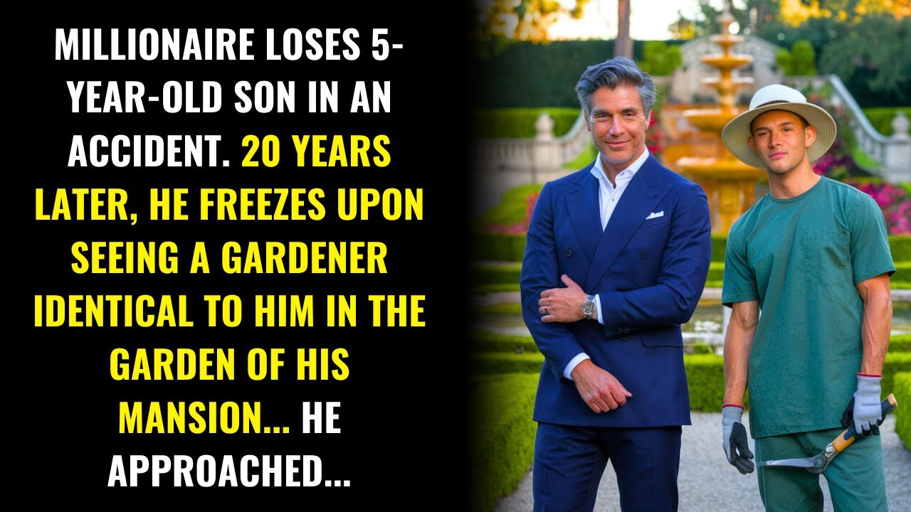 MILLIONAIRE WAS PARALYZED WHEN HE SAW A GARDENER IDENTICAL TO HIMSELF AS A YOUNG MAN IN HIS...