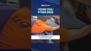 구조하러 갔더니 주먹질에 발길질‥'솜방망이' 처벌 탓? #Shorts (MBC뉴스)