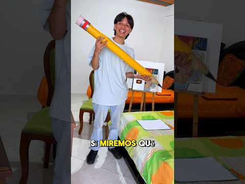 Hice un lápiz gigante con un pedazo de tronco😱😱 #art #arte #drawing #dibujo