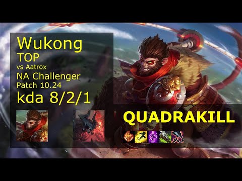 Wukong Top vs Aatrox - NA Challenger 8/2/1 Patch 10.24 Gameplay