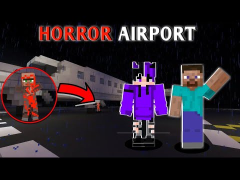 HORROR AIRPORT IN MINECRAFT HUNTED STORY || STORY IN HINDI ||  CREDIT BY : ||EDNOT||