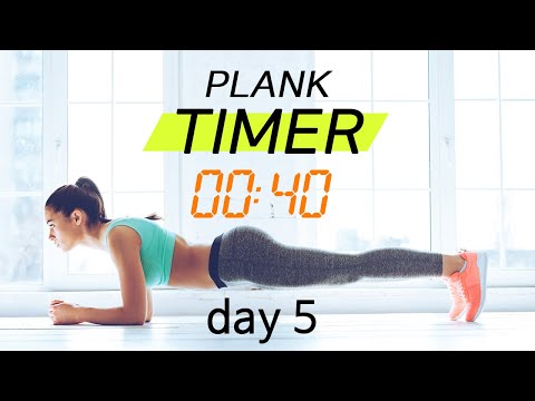 Plank Timer💙 day 5 - 30 days challenge with music ( 40 sec )  |  플랭크 5일차