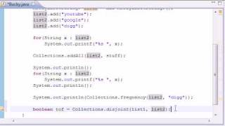 Intermediate Java Tutorial - 13 - frequency, disjoint