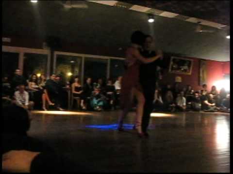  Osvaldo Zotto  and  Mariela Gisele Avanzi  are  dancing  to  the  tango  "  Bahia Blanca  "