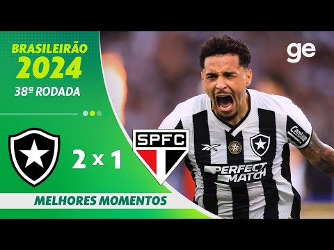Gols e lances de Botafogo x São Paulo