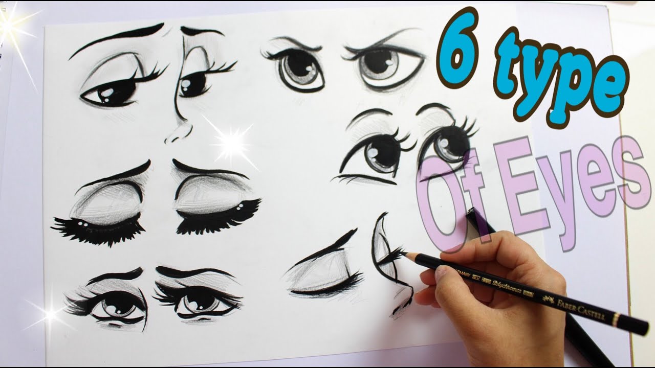 💖 HOW TO DRAW 6 TYPE OF EYES ✏️ 👀