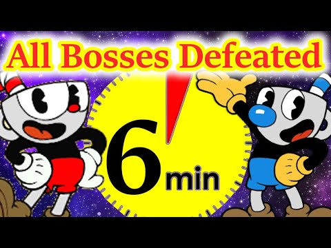 Cuphead - All Bosses 2 Players Coop ((In Just 6 Min)) (No Damage)