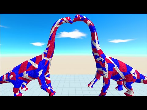 NEW SPIDERMAN BRACHIOSAURUS DEATH FALL - Animal Revolt Battle Simulator