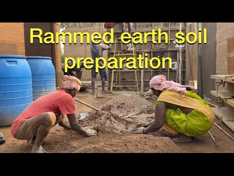 Soil preparation for rammed earth wall