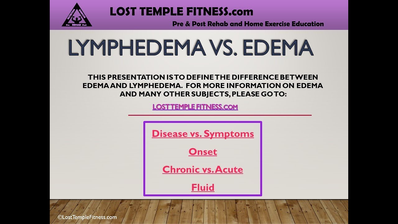Lymphedema versus Edema
