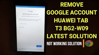 Huawei Tab T3 BG2-W09 Frp google account bypass latest security