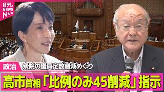 【政治】高市首相「比例のみ45削減」指示　衆院の議員定数削減めぐり自民幹事長に ──政治ニュースまとめ （日テレNEWS LIVE）